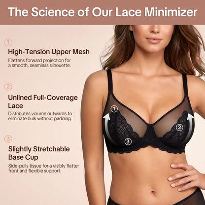 Mermaid Scales Plus Size Lace Underwire Bra