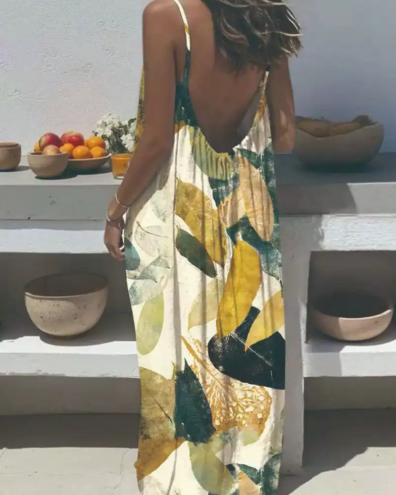 Women's Leopard Print Backless Cami Dress