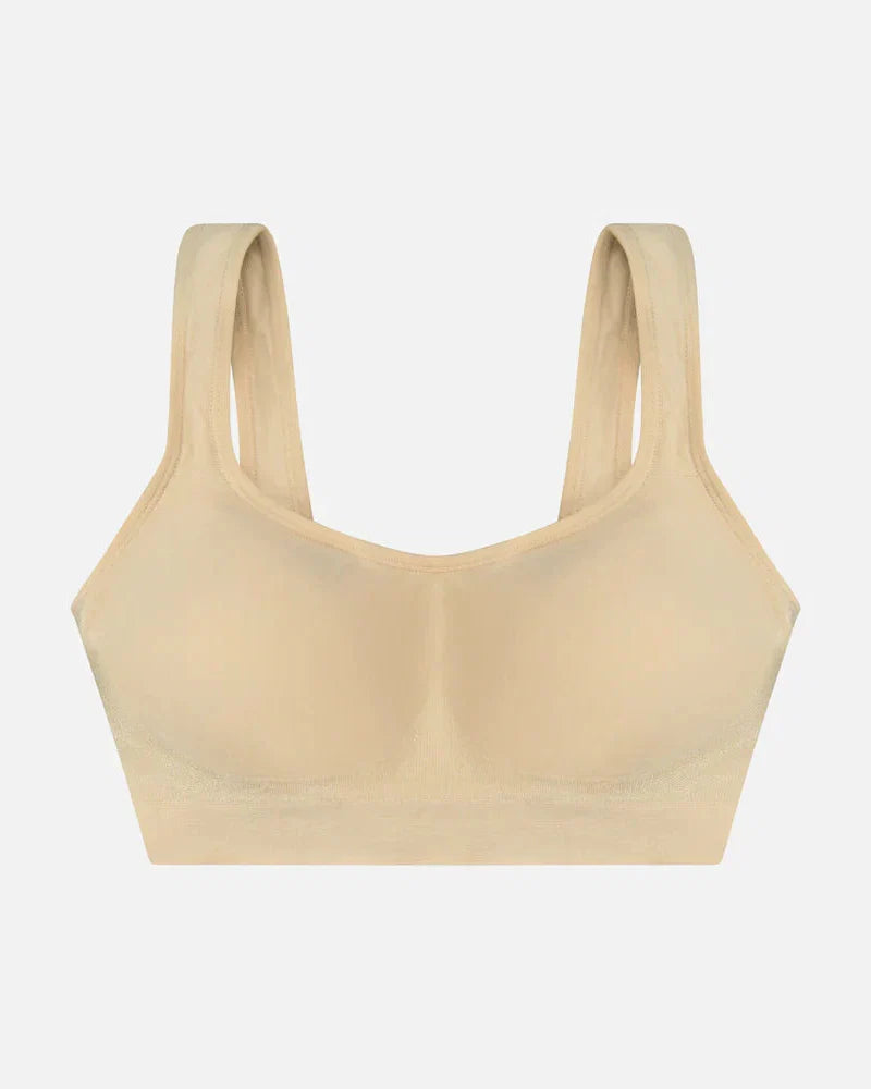 Plus Size Seamless Wireless Bra with Sewn-In Pads for Curvy Women