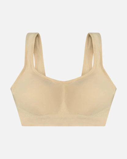 Plus Size Seamless Wireless Bra with Sewn-In Pads for Curvy Women