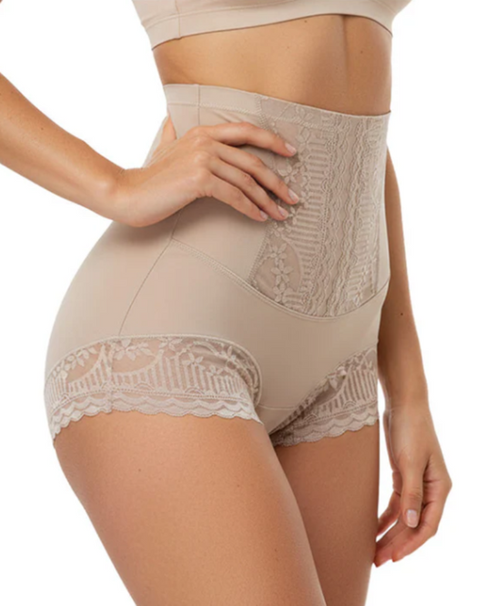 Women’s Lace High-Waisted Tummy Control Butt Lifter Briefs (3 Pack)