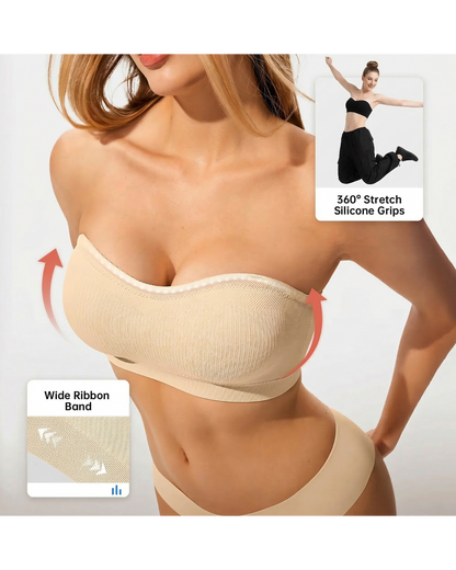 Multiway Wireless Bandeau Bra – Stay Put Comfort Plus Size