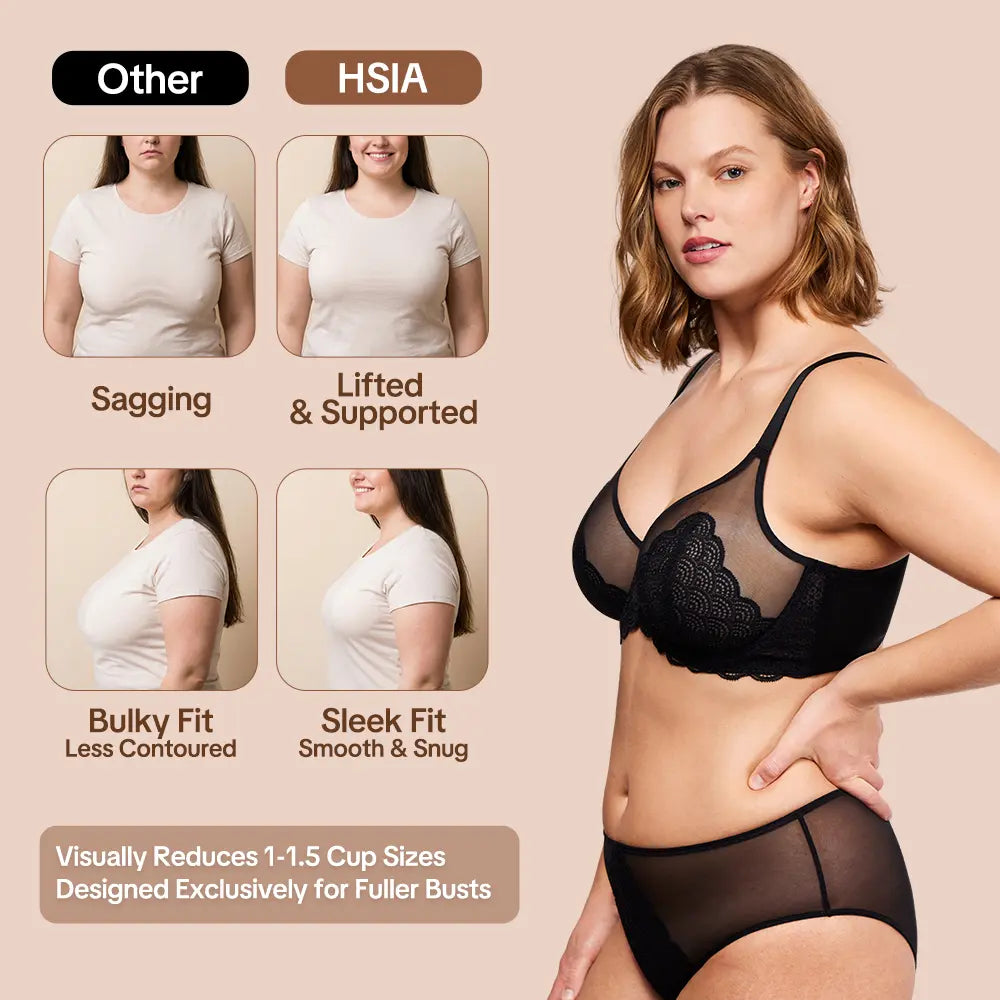 Mermaid Scales Plus Size Lace Underwire Bra