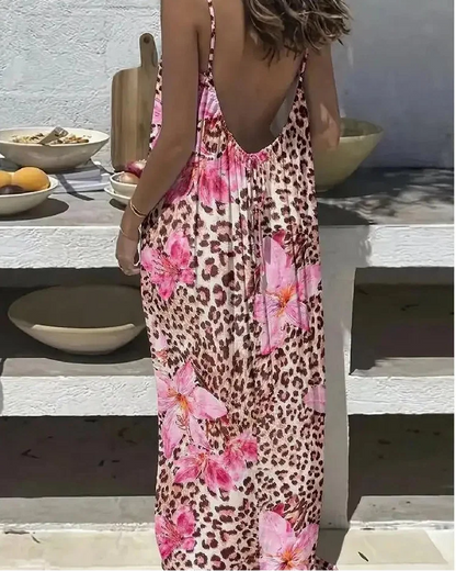 Women's Solid Color Backless Cami Dress