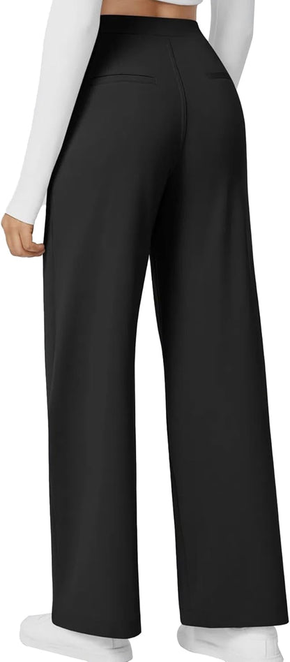 High Waisted Pocket Straight Leg Work Pants
