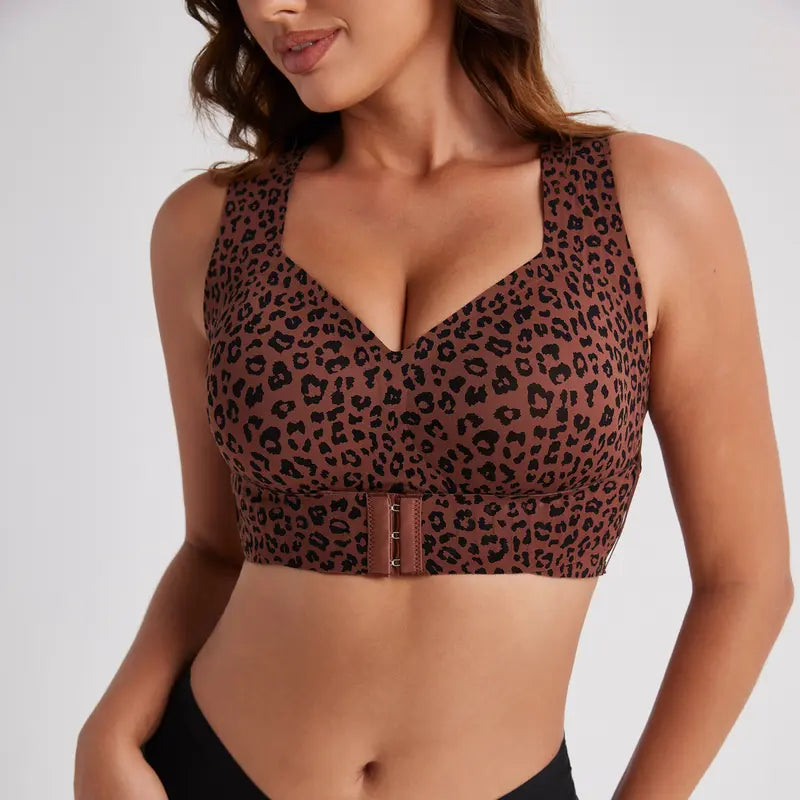 Front Closure Cross-Back Wireless Posture Bra