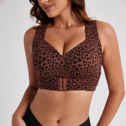 Front Closure Cross-Back Wireless Posture Bra
