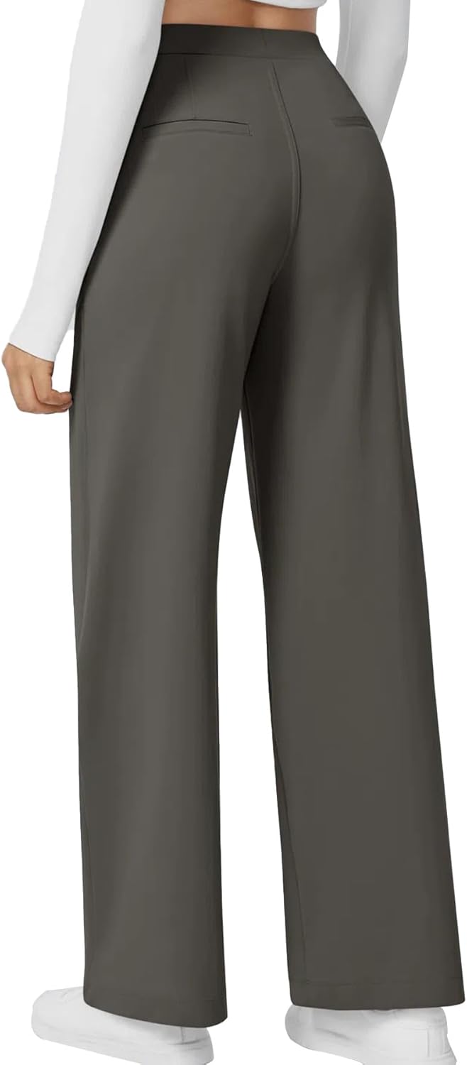 High Waisted Pocket Straight Leg Work Pants