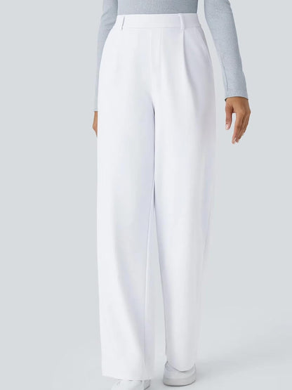High Waisted Pocket Straight Leg Work Pants