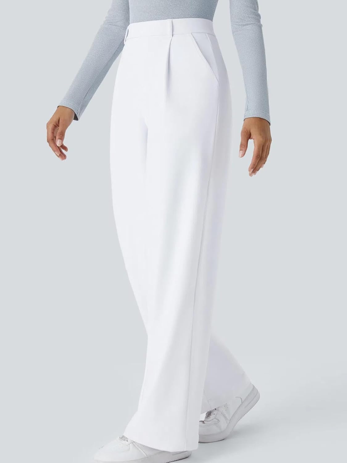 High Waisted Pocket Straight Leg Work Pants
