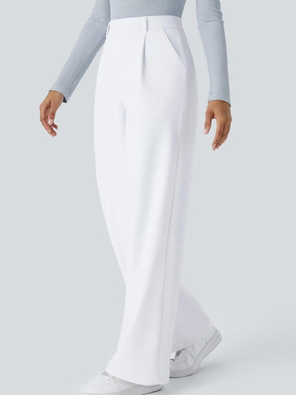 High Waisted Pocket Straight Leg Work Pants