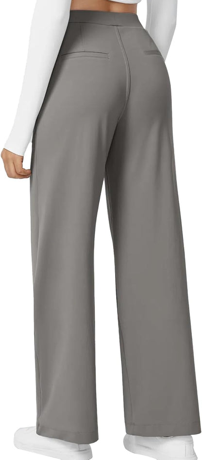 High Waisted Pocket Straight Leg Work Pants