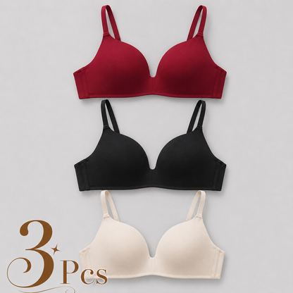 Lightly Lined Wireless Bras for Women (3 Pcs)