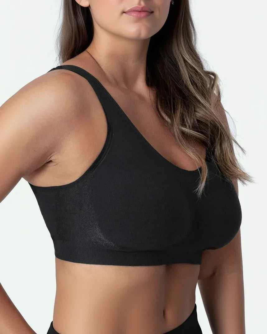Plus Size Seamless Wireless Bra with Sewn-In Pads for Curvy Women
