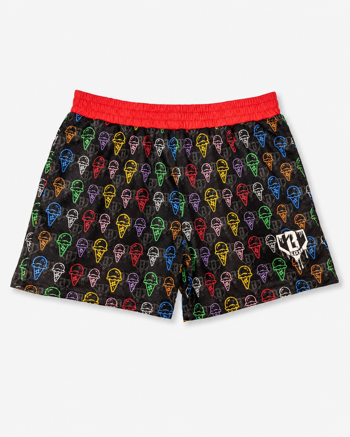 Curve Fit Printed Mesh Shorts for Women