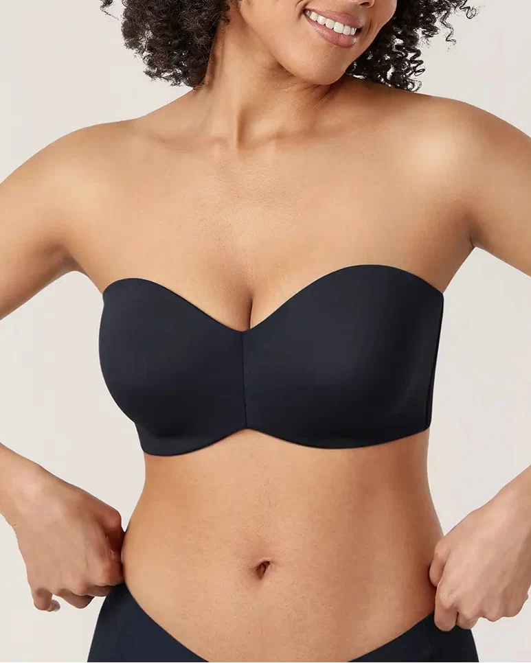 Strapless Bra Unlined Underwire Minimizer Plus Size Support