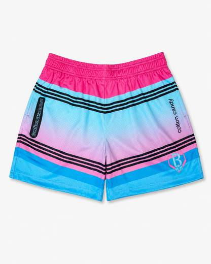 Curve Fit Printed Mesh Shorts for Women