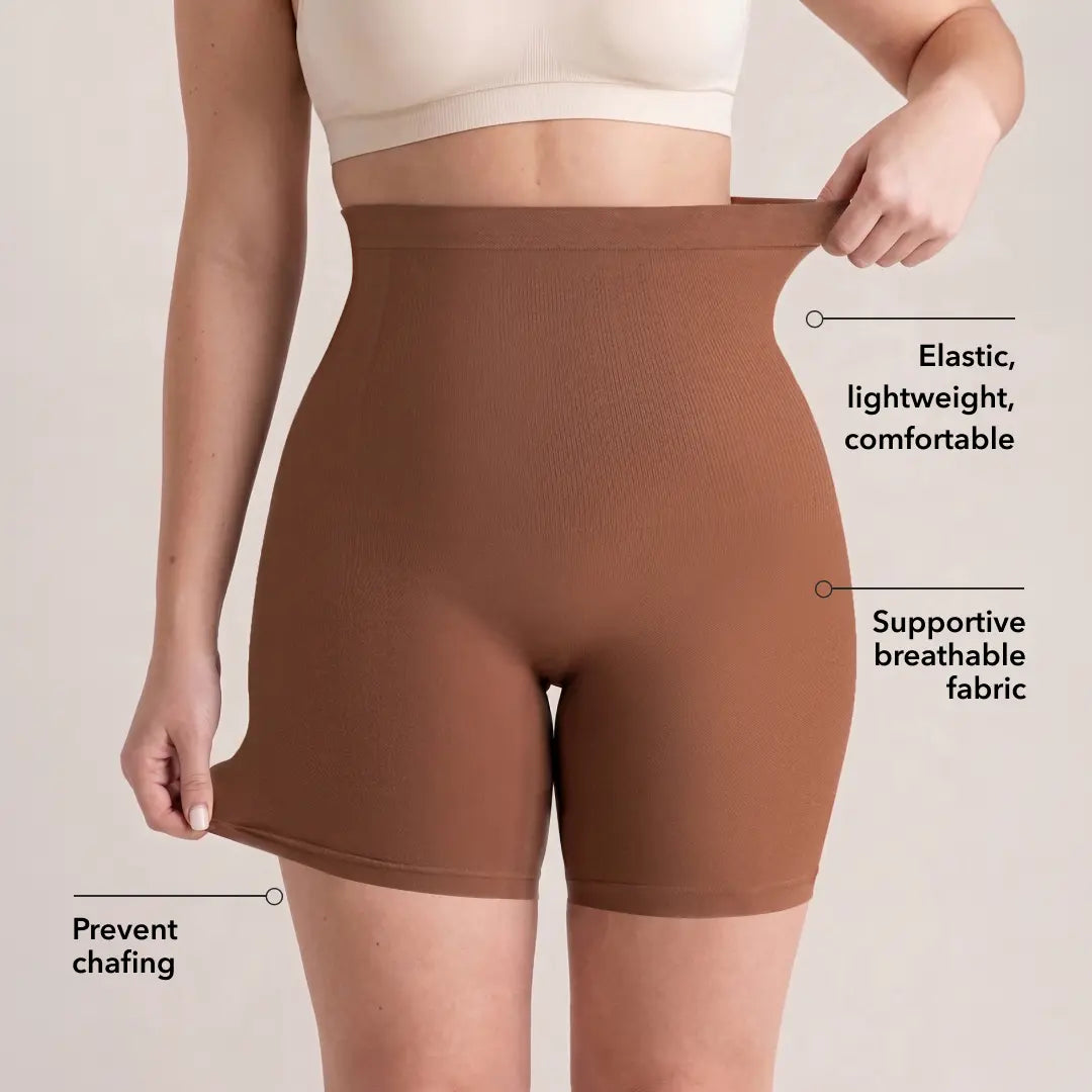 Anti-Roll High-Waisted Seamless Shapewear Shorts