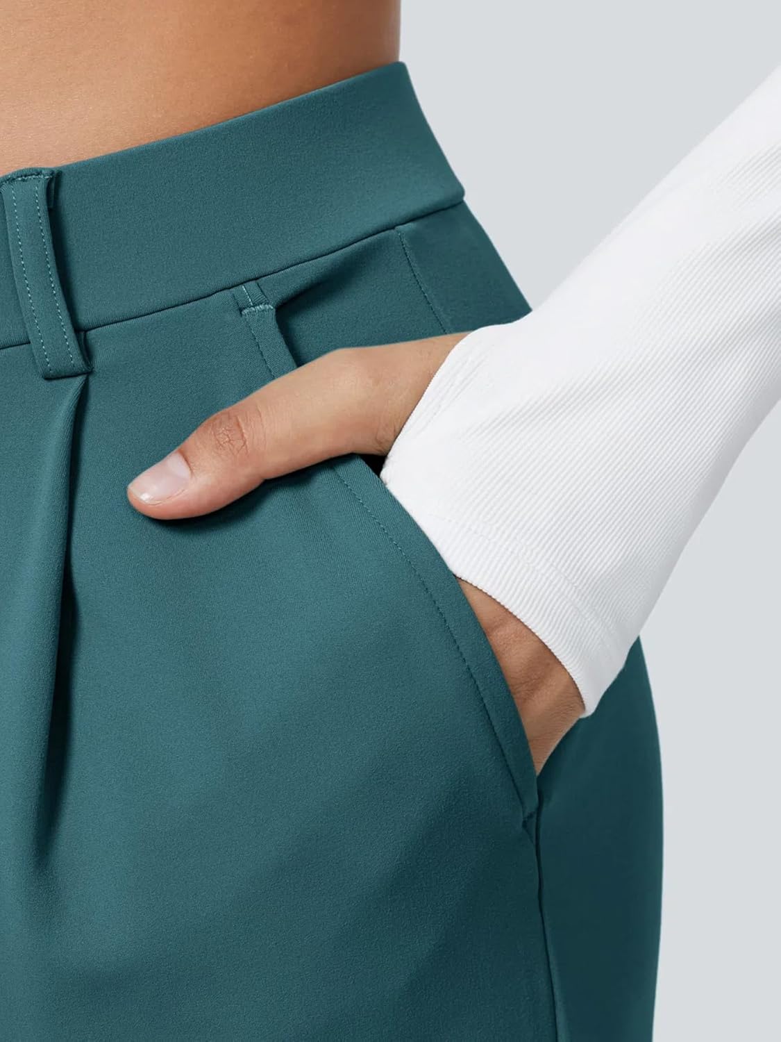 High Waisted Pocket Straight Leg Work Pants