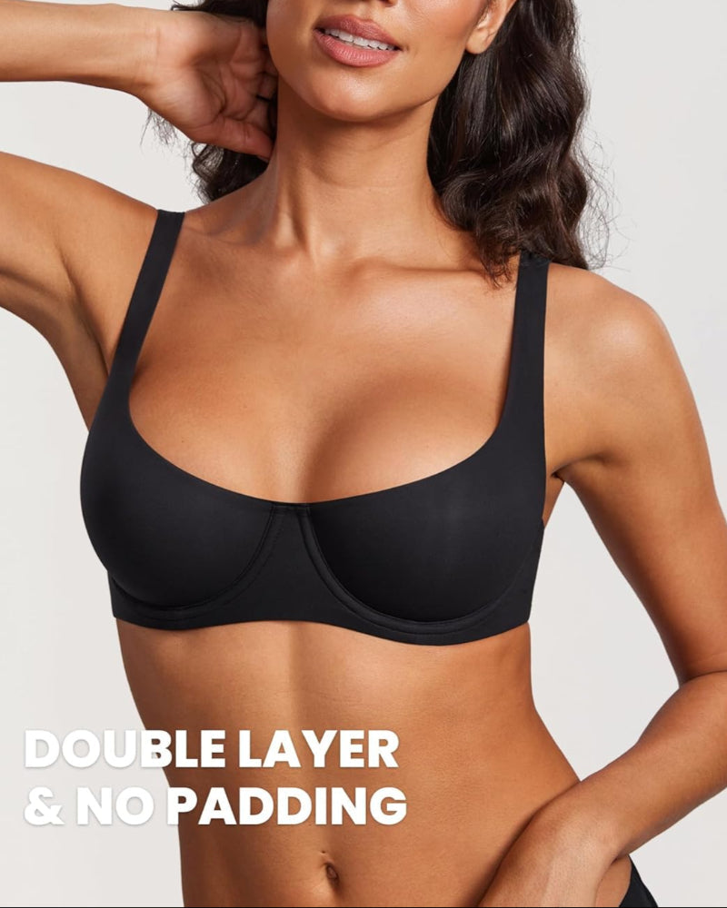 Seamless Unlined Balconette Bra for Women
