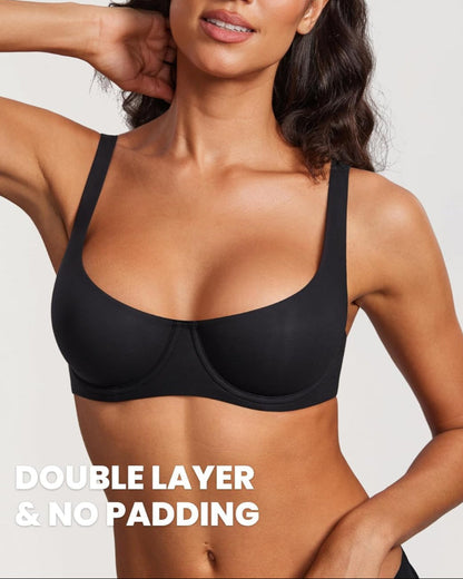 Seamless Unlined Balconette Bra for Women