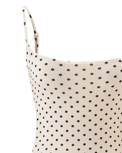 Polka Dot Cutout Backless Thong Bodysuit