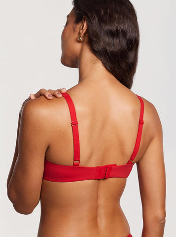 Women's Unlined Balconette Bra Underwire Supportive Plus Size Smooth Scoop Neck