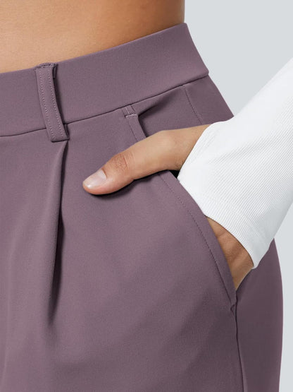 High Waisted Pocket Straight Leg Work Pants