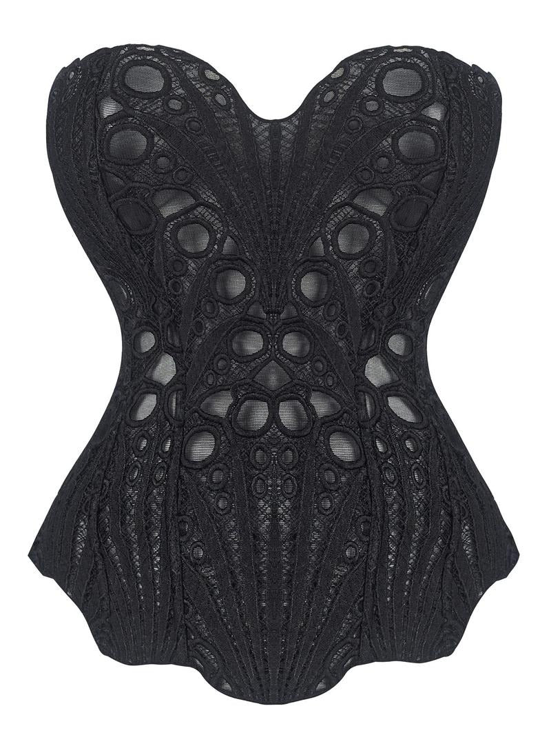 Women's Lace Up Shapewear Tube Top Tummy Control Shapewear for Women