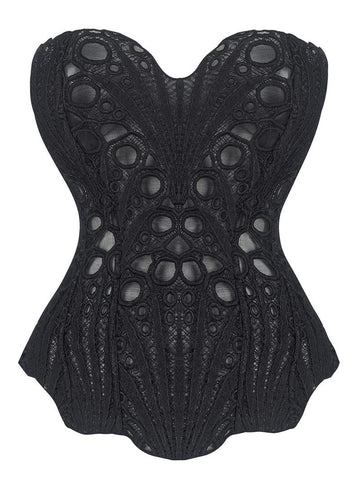 Women's Lace Up Shapewear Tube Top Tummy Control Shapewear for Women