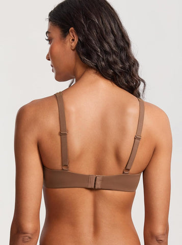 Women's Unlined Balconette Bra Underwire Supportive Plus Size Smooth Scoop Neck