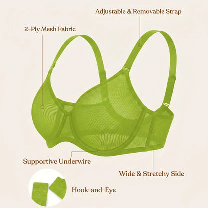🎉 2nd 50% OFF 🎉Plus Size Air Light Sheer Mesh Minimizer Bra