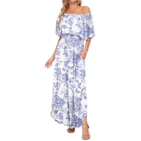 Ruffle Off-Shoulder Summer Maxi Dress