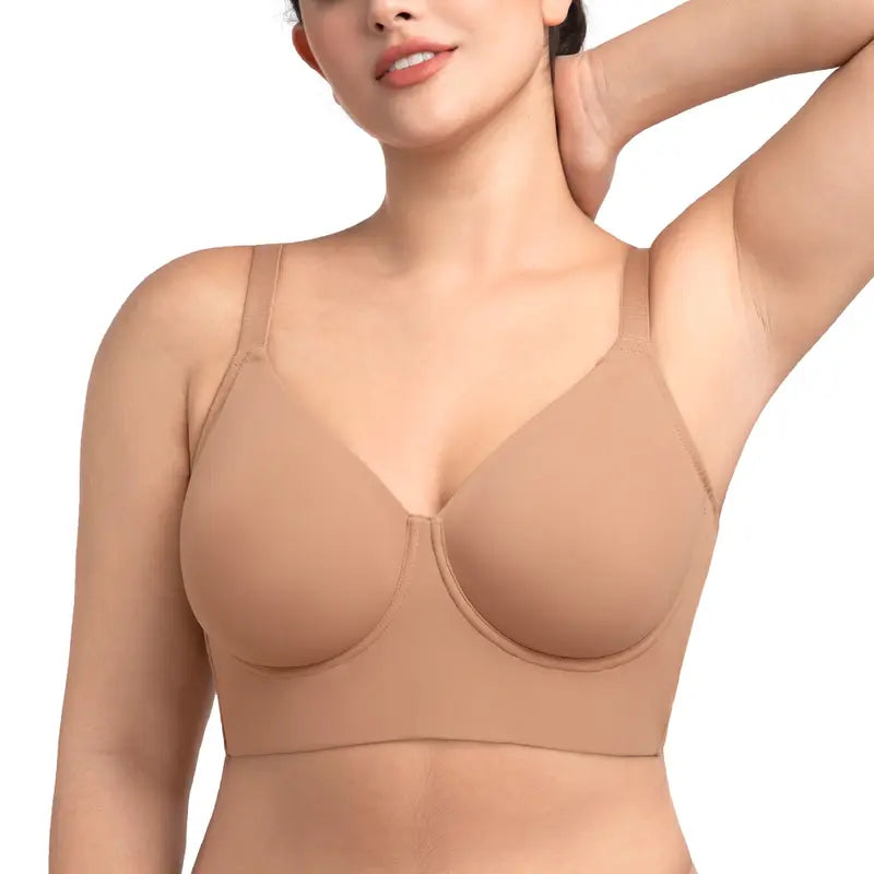 Plus Size Leopard Print Seamless Full Coverage Support Bra