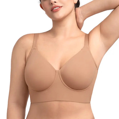 Plus Size Leopard Print Seamless Full Coverage Support Bra