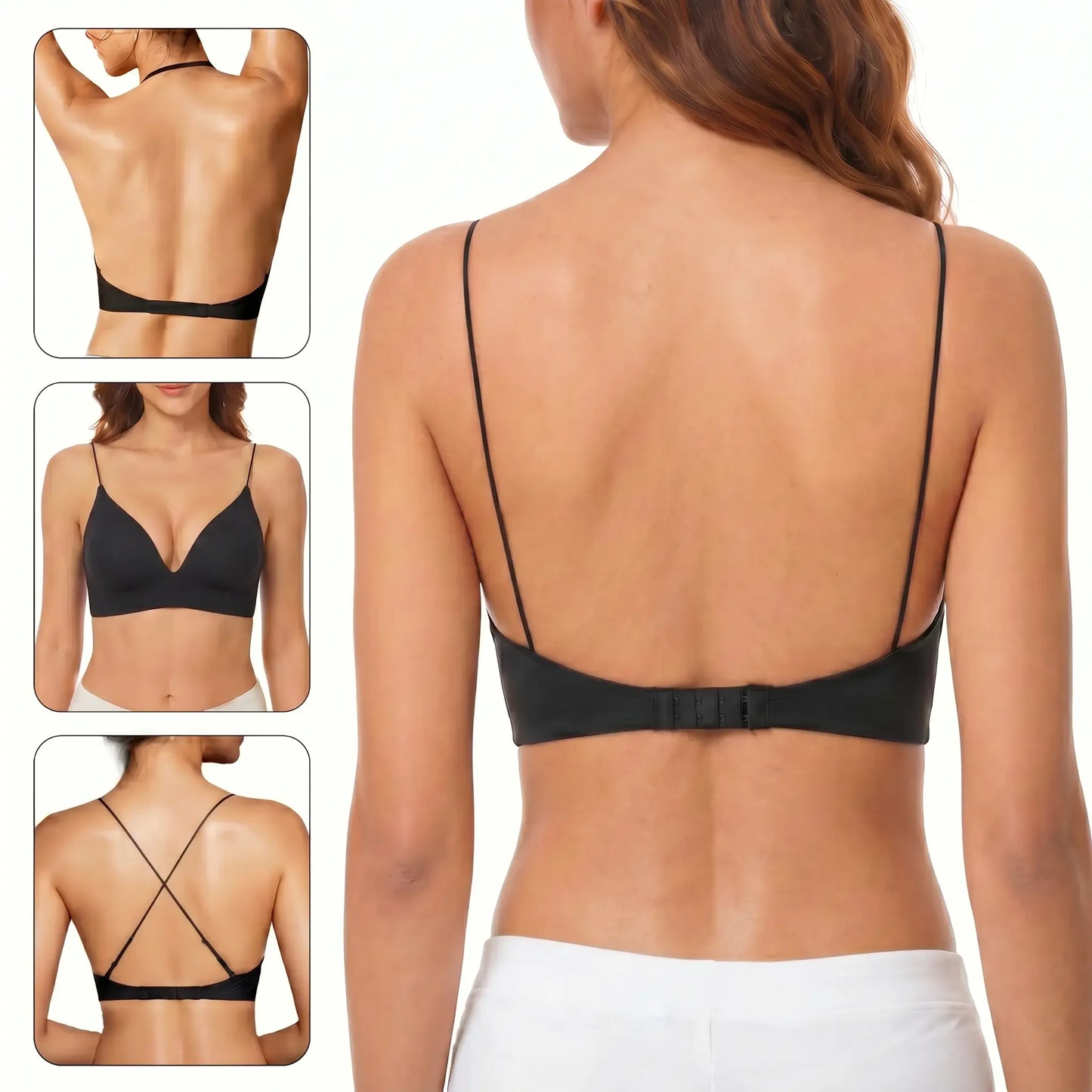 Women's Low Back Backless Seamless Convertible Bra