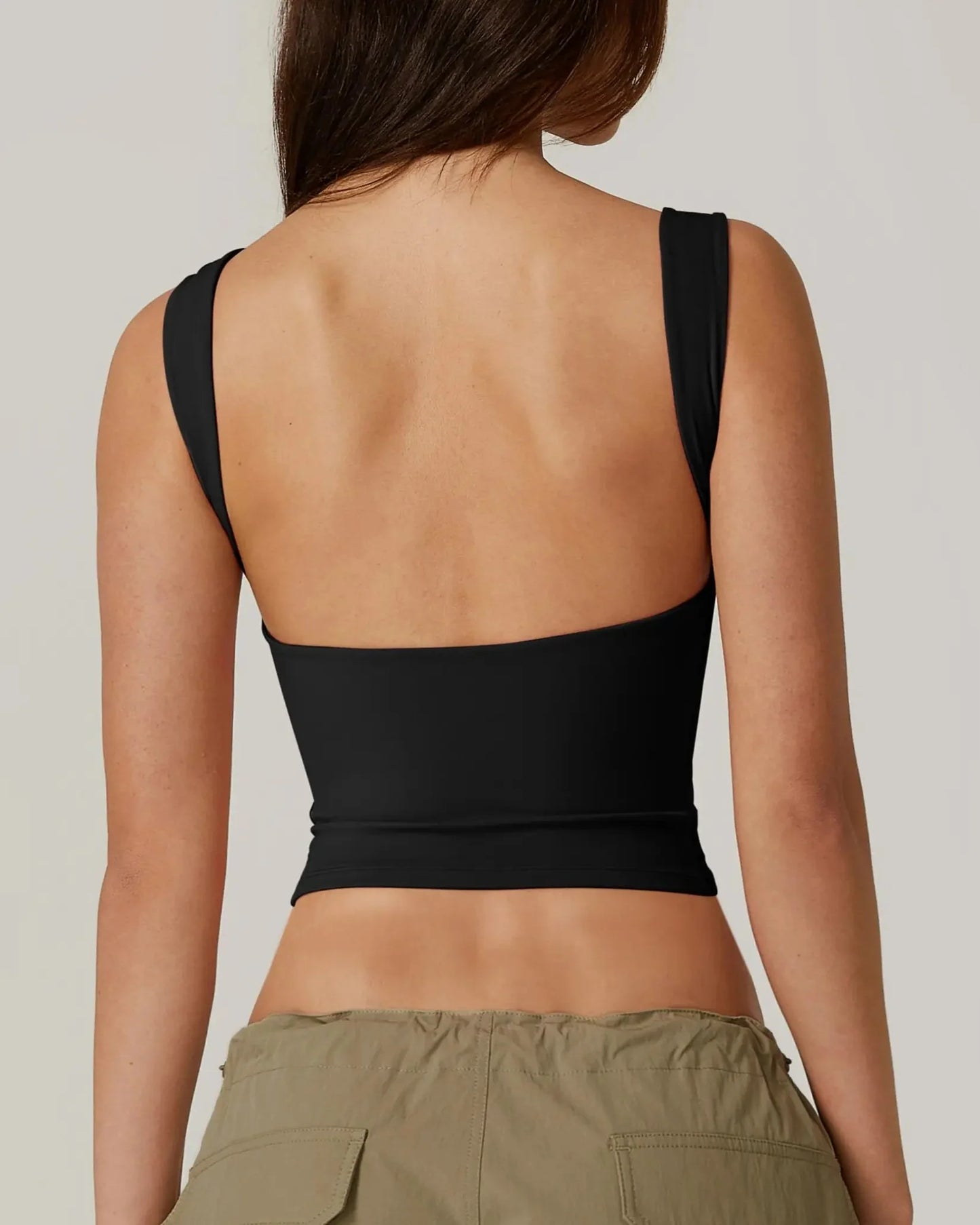 Women's Open Back Sleeveless Crop Tank Top