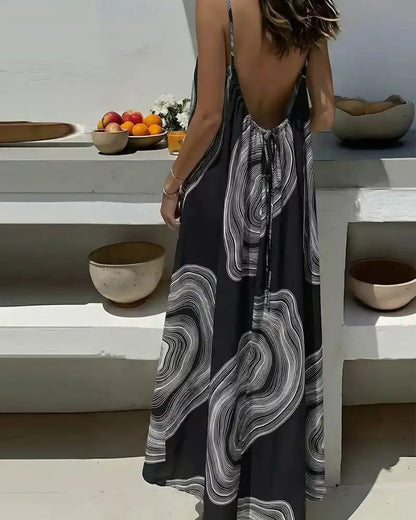 Women's Leopard Print Backless Cami Dress
