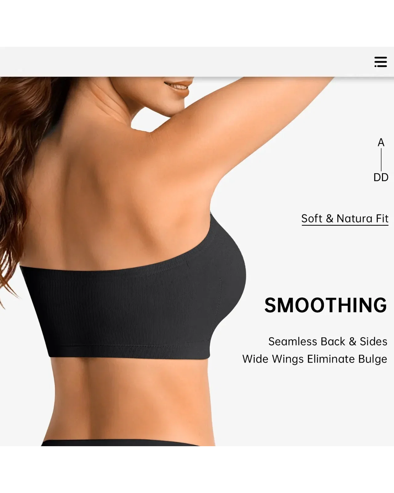 Multiway Wireless Bandeau Bra – Stay Put Comfort Plus Size