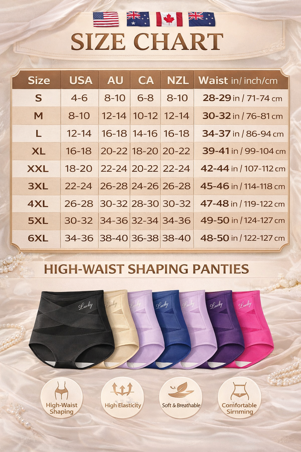 High-Waist Tummy Control Seamless Shaping Lucky Panties