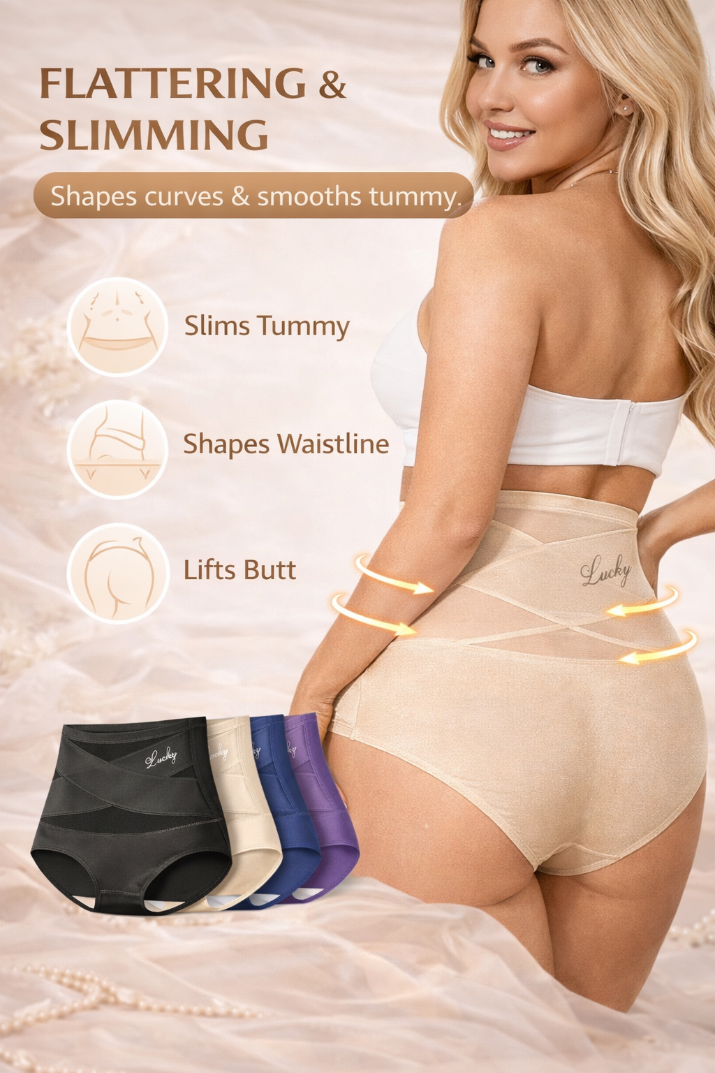 High-Waist Tummy Control Seamless Shaping Lucky Panties