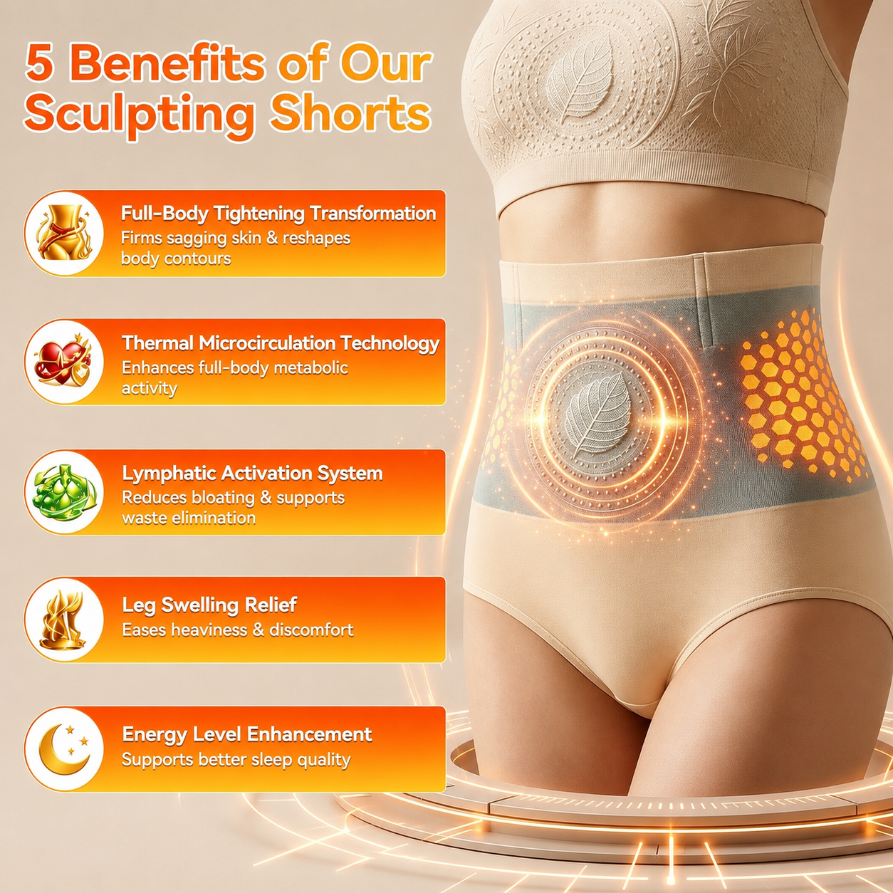 Moringa Berberine High Waist Body Shaping Shorts for Women