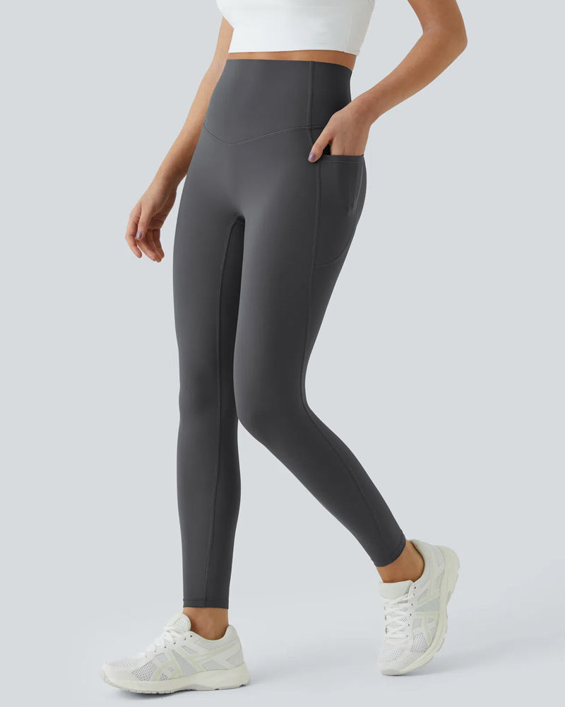 Butt Lifting Tummy Control Side Pocket High Waisted Shaping Training Leggings