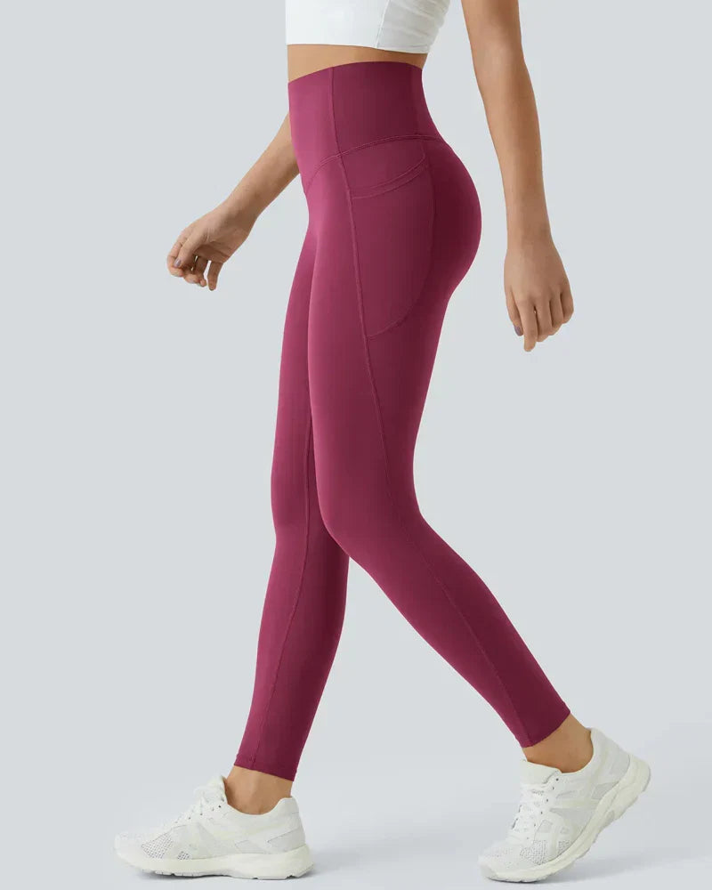 High Waisted Butt Lifting Tummy Control Side Pocket Shaping Training Leggings