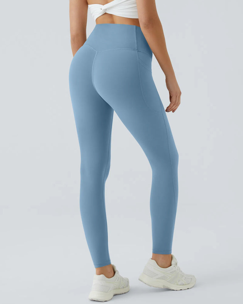 Butt Lifting Tummy Control Side Pocket High Waisted Shaping Training Leggings
