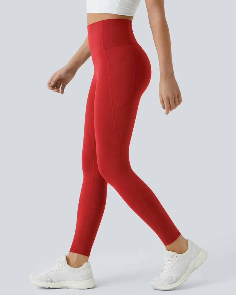 Butt Lifting Tummy Control Side Pocket High Waisted Shaping Training Leggings