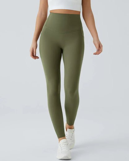 High Waisted Butt Lifting Tummy Control Side Pocket Shaping Training Leggings