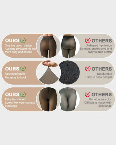 New model One-Seam Translucent Fleece Lined Tights