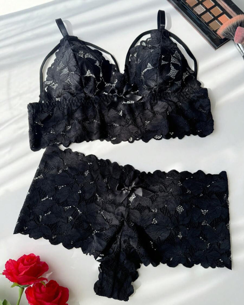 Plus Size Lace Lingerie Set  2-Piece Sexy Sleepwear