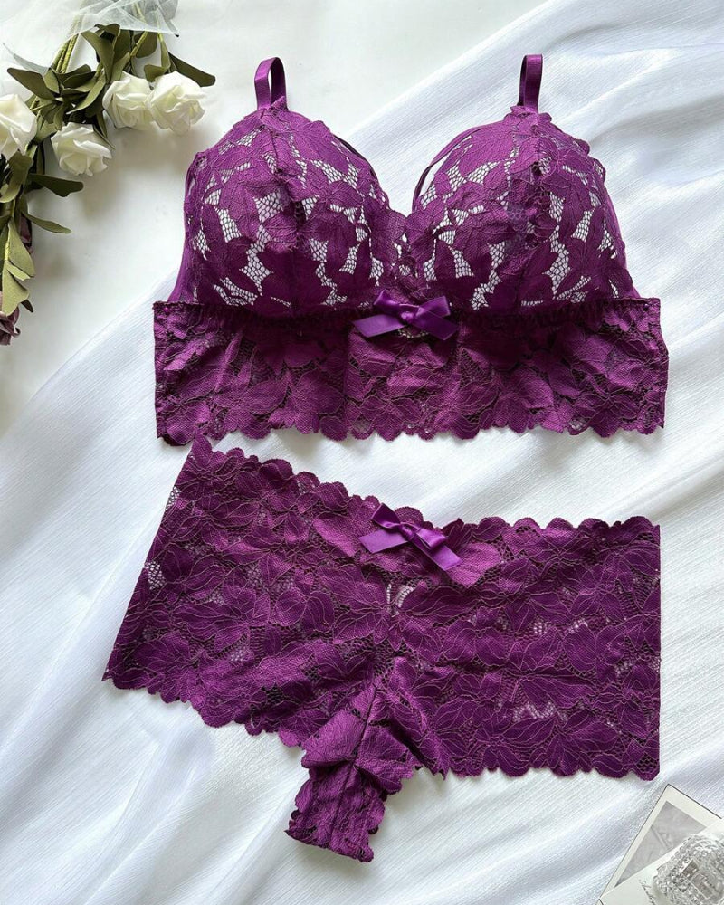 Plus Size Lace Lingerie Set  2-Piece Sexy Sleepwear
